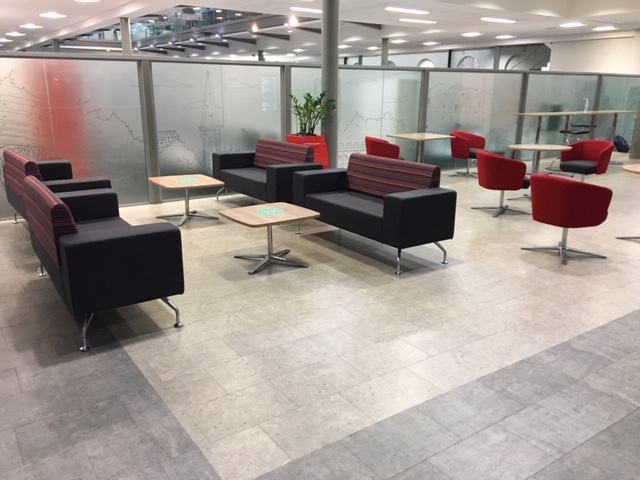Internal image of informal meeting area in Alpha Court