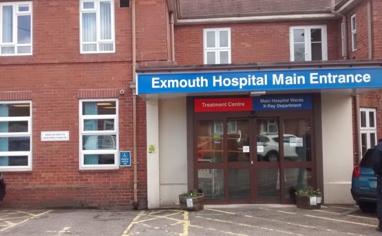 The main entrance of Exmouth Hospital