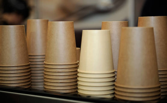 Paper cups piled 