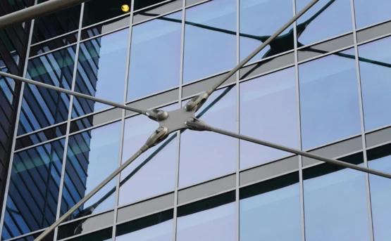 Glass-lined exterior of a building 
