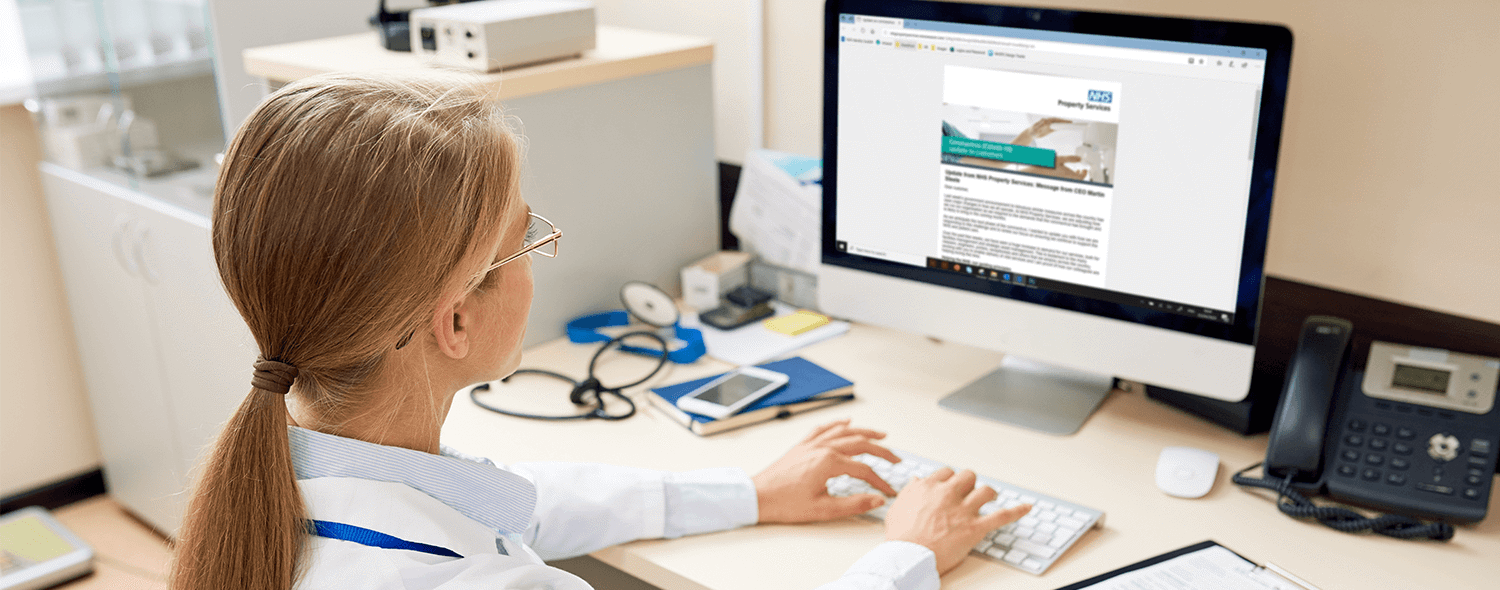 Doctor navigating an NHS website 