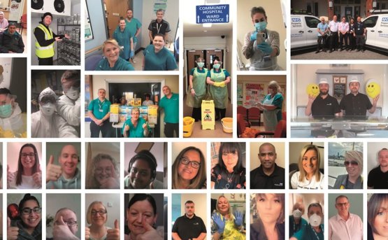 Compilation of pictures of various healthcare workers 