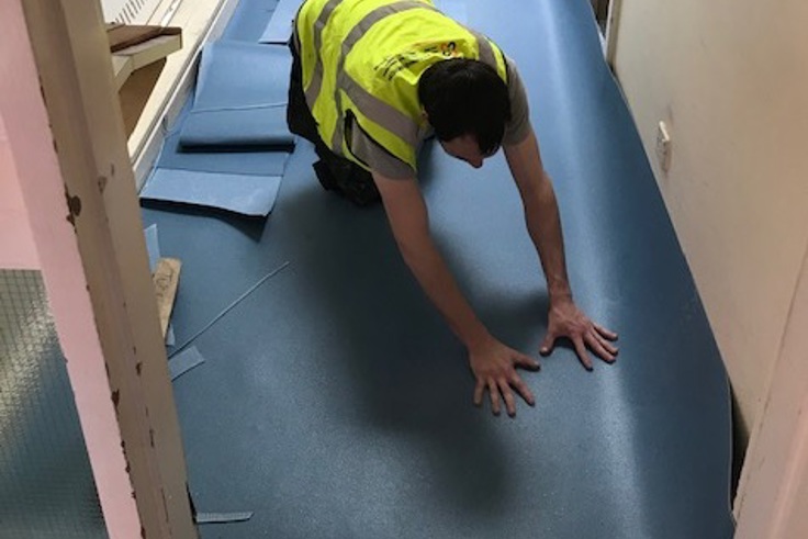 Redruth health centre floor being replaced 
