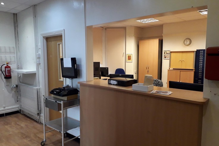 Reception desk at Bishopston Medical Practice 