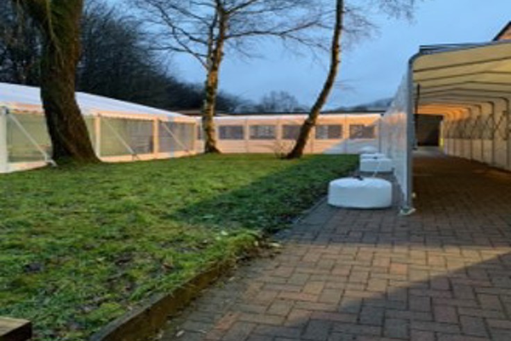 Outdoor space for COVID-19 vaccination site in Manchester