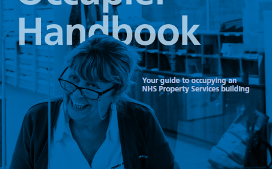Occupier handbook 2021/22. NHS Property Services employee checking building register
