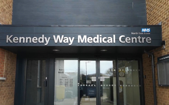 External image of main reception of Kennedy Way Health Centre