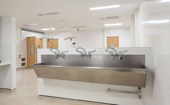 Internal image of wash area within Crawley Operating Theatre
