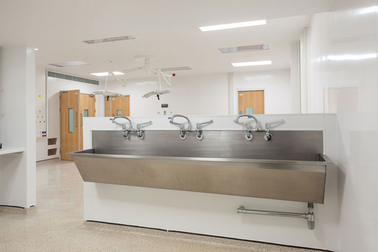 Internal image of wash area within Crawley Operating Theatre
