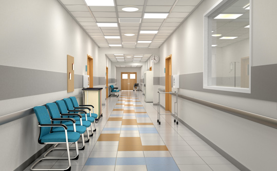 Generic image of hospital corridor showing waiting area