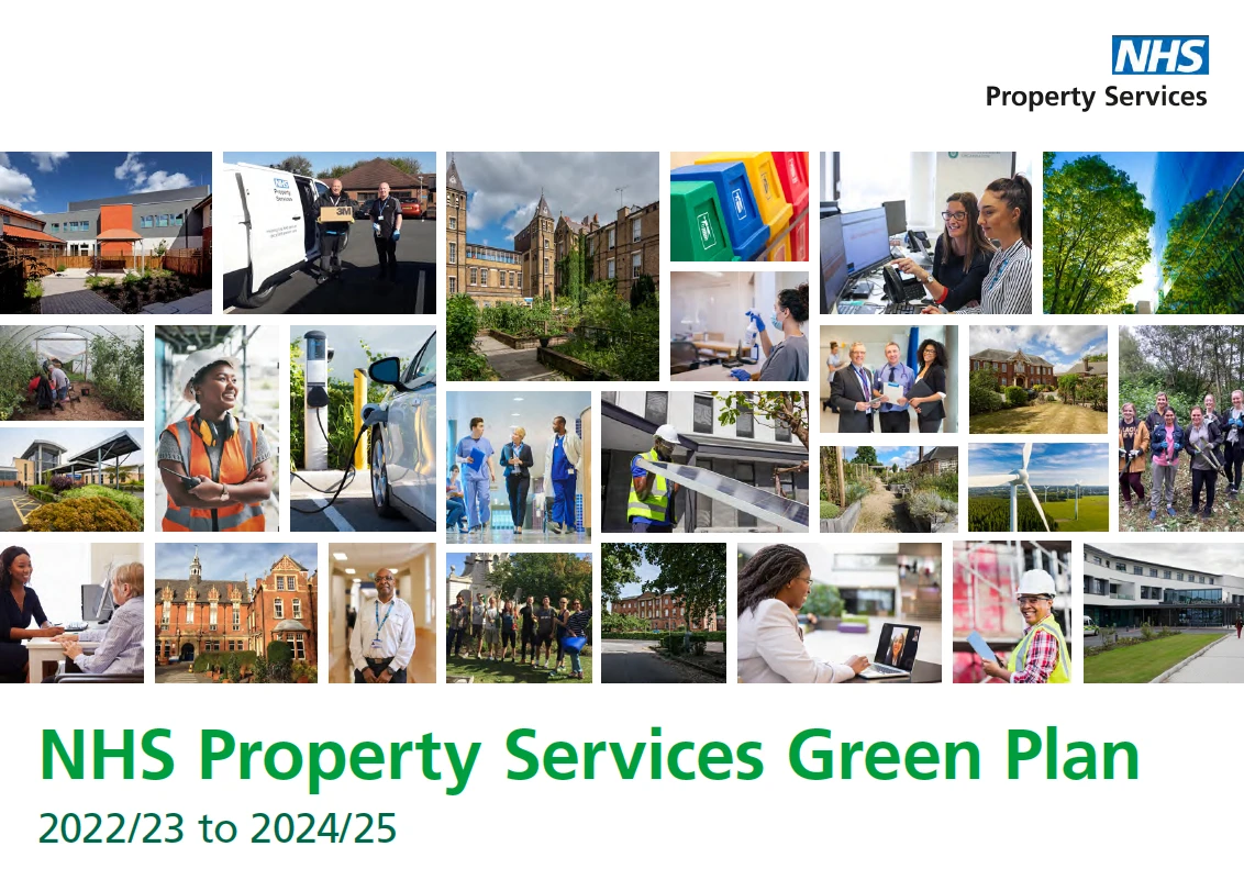 NHSPS Green Plan Cover Page with collage of images