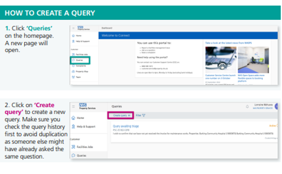 NHS Property Services | Getting started with Connect