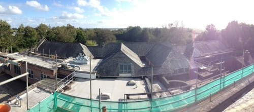 The hospital roof before work started
