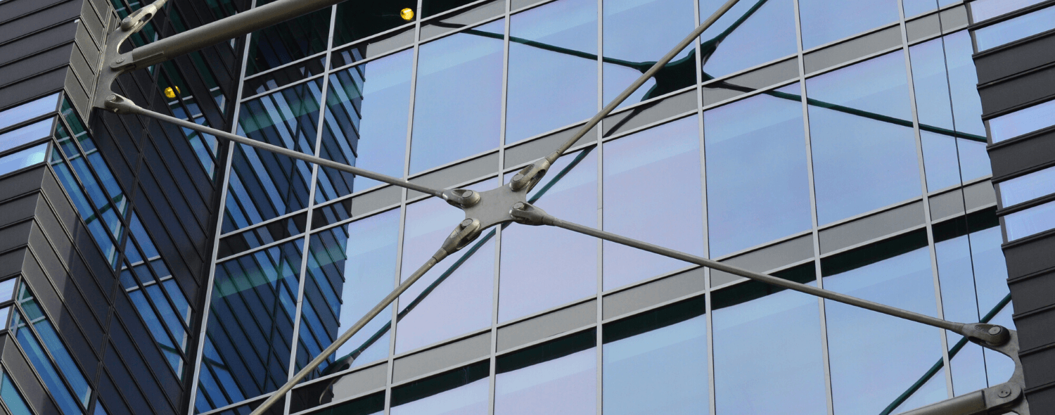 Glass-lined exterior of a building 